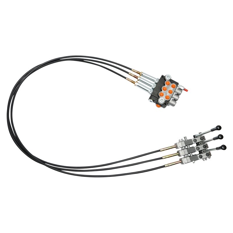 Distribuitor hidraulic cu 3 manete, lungime cablu 2m presiune 250 bar debit 40L/min Breckner Germany